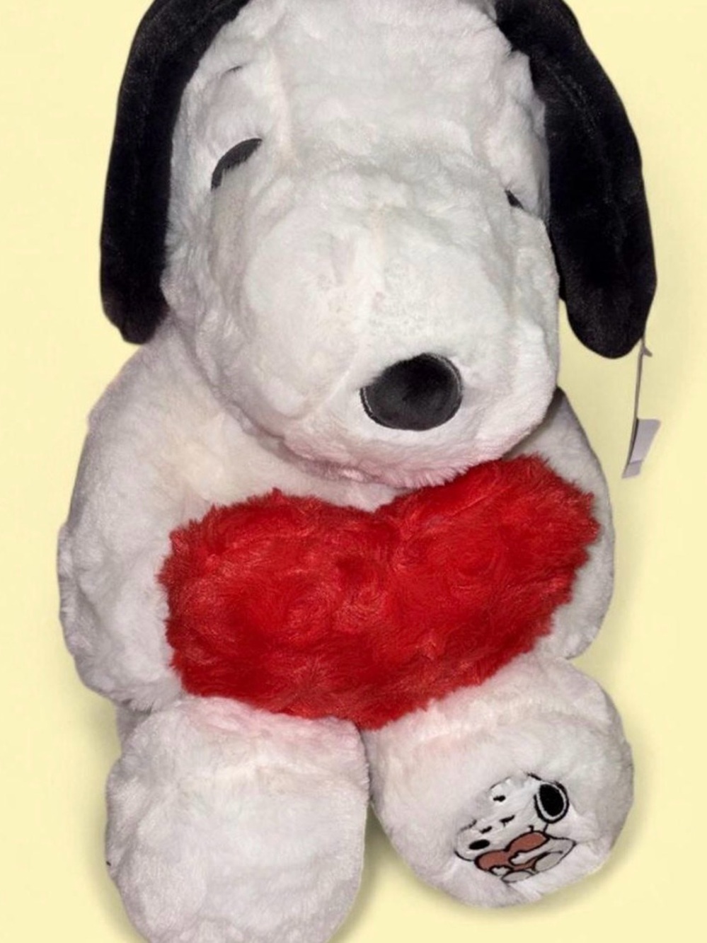 Plush Dog Holding Red Heart Stuffed Toy - Brand: